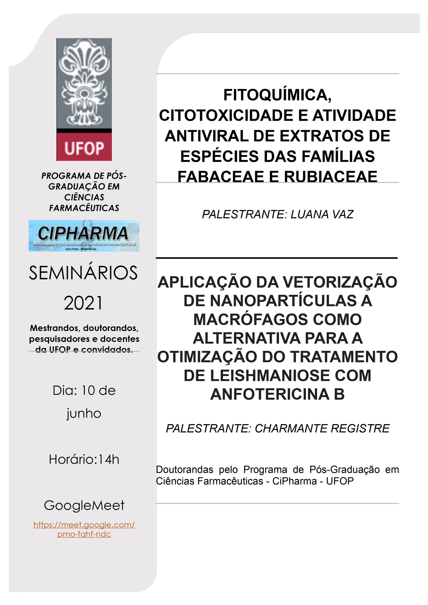 Seminario CiPharma 2021 - doutorandas